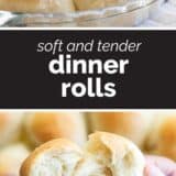 Dinner Roll Recipe with text in the center