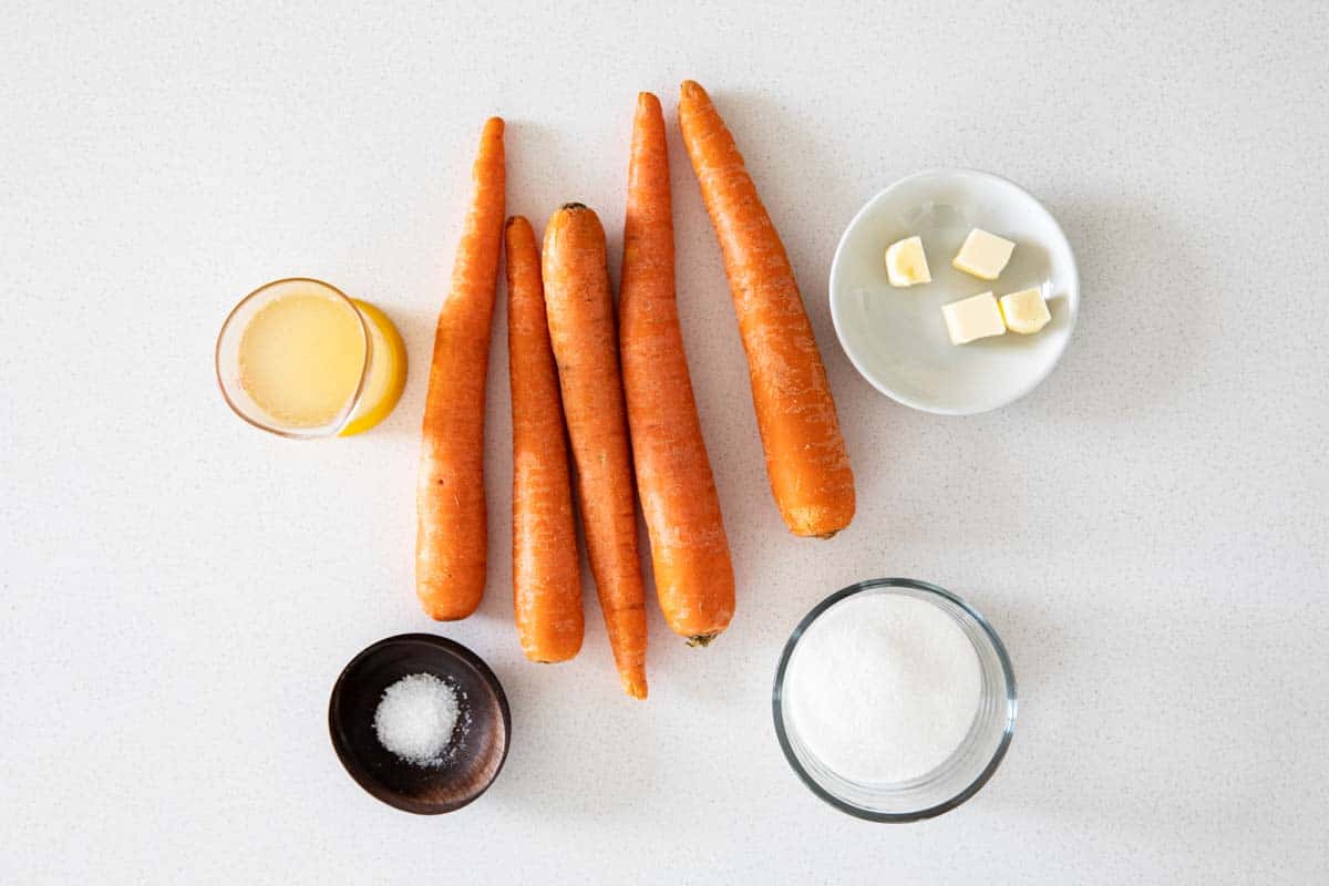 ingredients to make glazed carrots