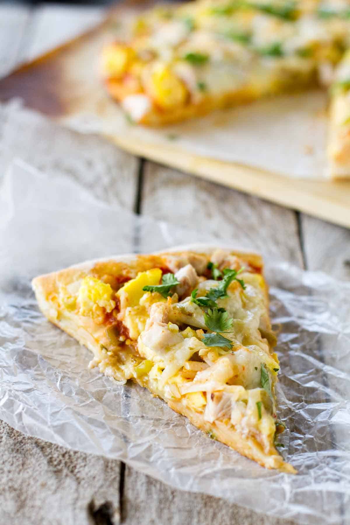 slice of Mexican Turkey Breakfast Pizza