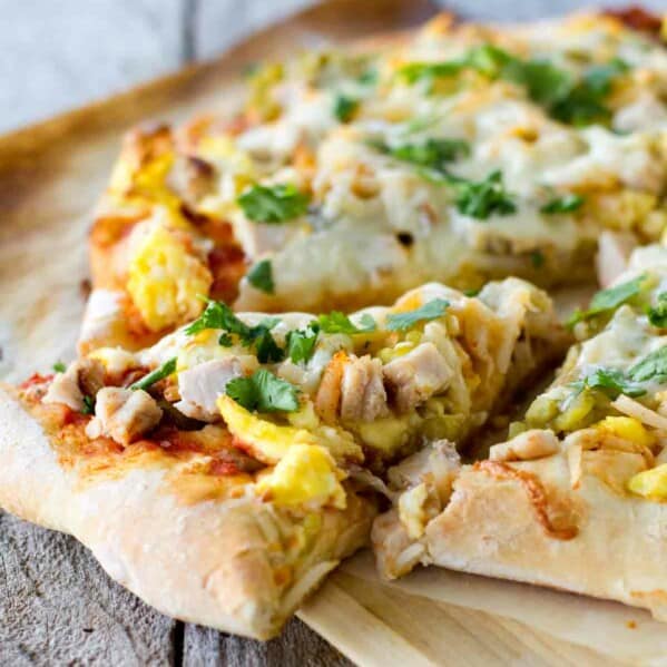 slice of Mexican Turkey Breakfast Pizza