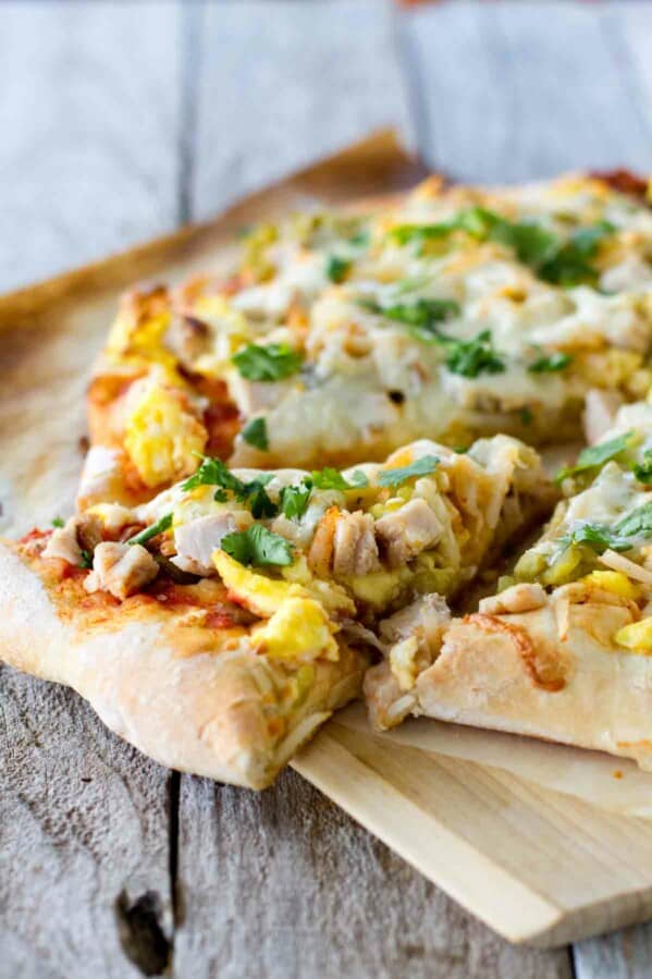 slice of Mexican Turkey Breakfast Pizza