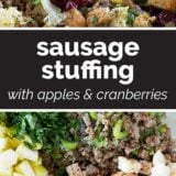 Sausage Stuffing with text in the center