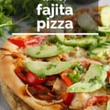 Turkey Fajita Pizza with text overlay