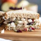 Turkey Salad Sandwich cut in half