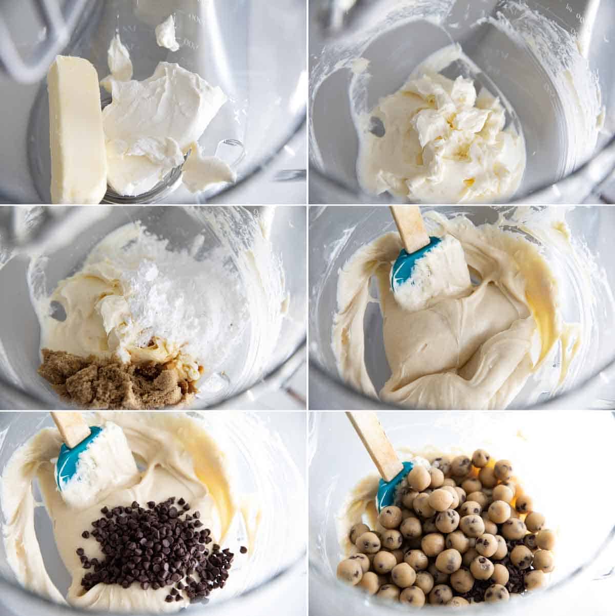 steps to make chocolate chip cookie dough dip