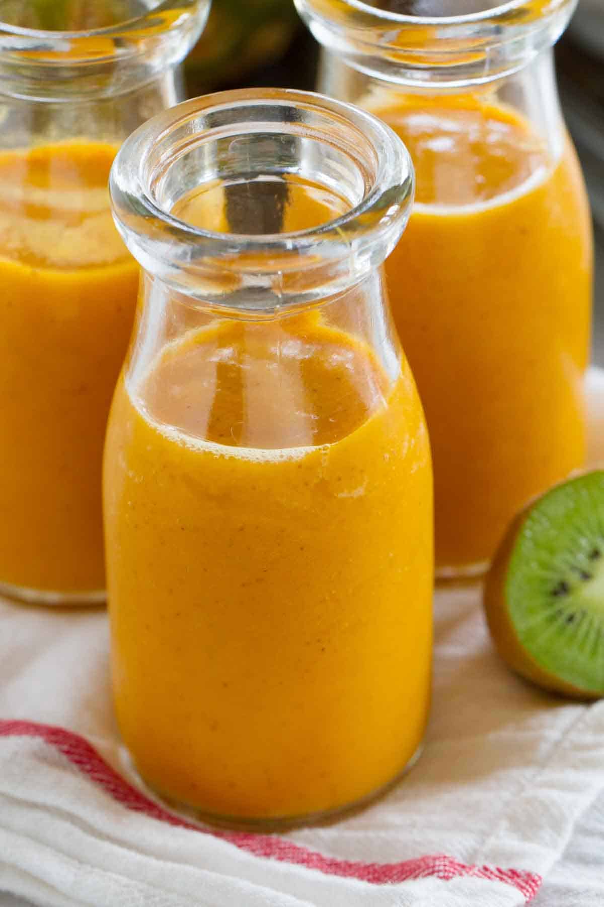 carrot smoothie in a glass