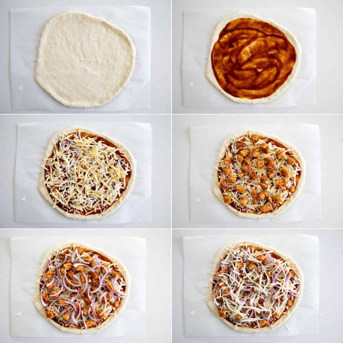 steps to make bbq chicken pizza