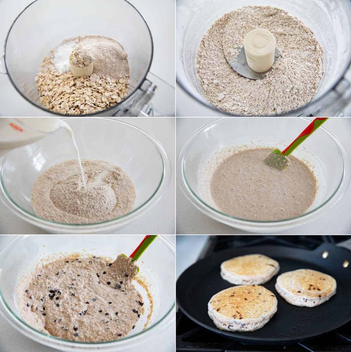 how to make oatmeal pancakes with chocolate chips