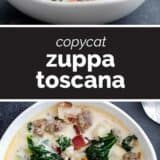 Zuppa Toscana with text in the center