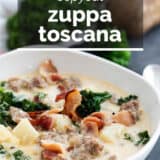 Zuppa Toscana with text overlay