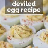 Deviled Eggs with text overlay