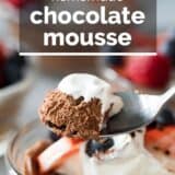 chocolate mousse with text overlay