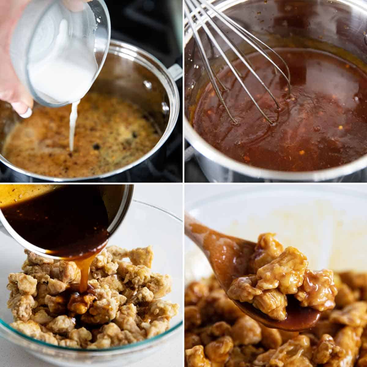 Better than take-out, this Orange Chicken Recipe is easy to make at home. It is full of flavor and will have you wanting more! making orange sauce for orange chicken