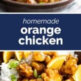 Orange Chicken with text in the middle