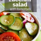 Zucchini Salad with Tomatoes with Text Overlay