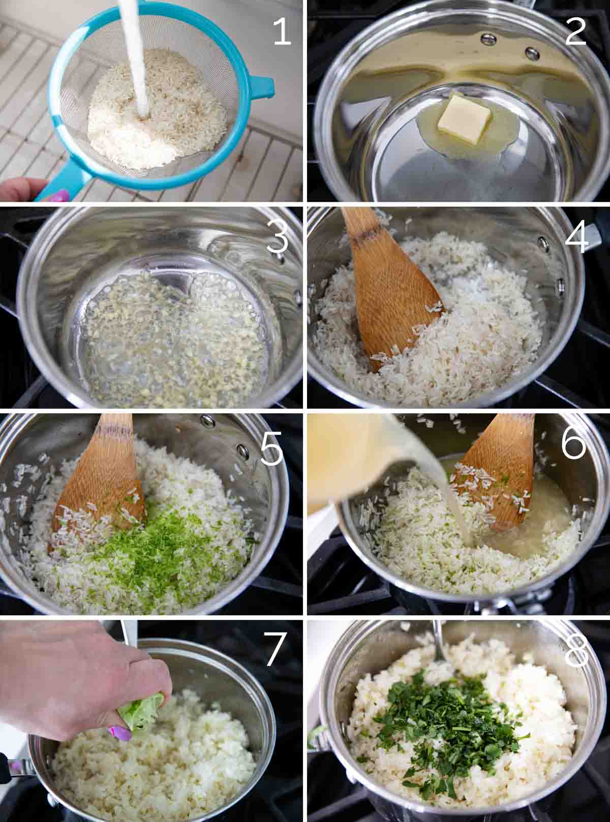 steps to make cilantro lime rice