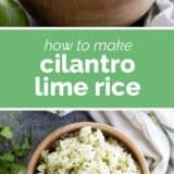 Cilantro Lime Rice with text in the middle