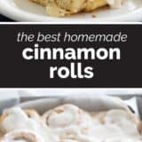 The Best Cinnamon Rolls with text in the center