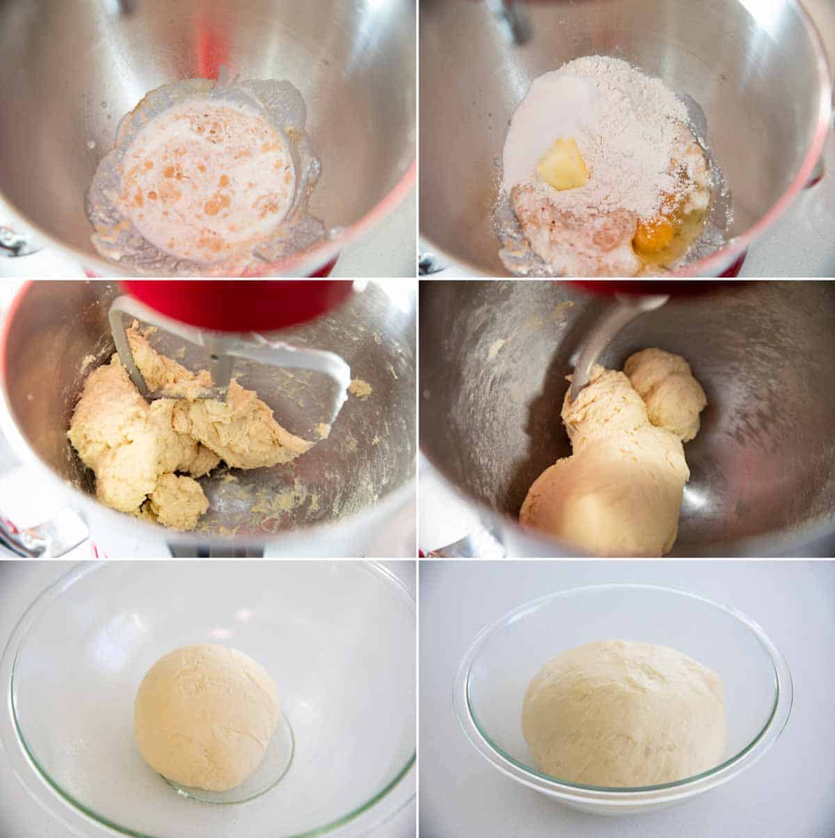 steps for making the dough for sticky buns