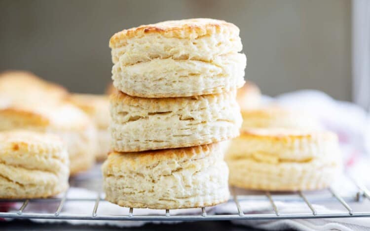 stack of homemade buttermilk biscuits