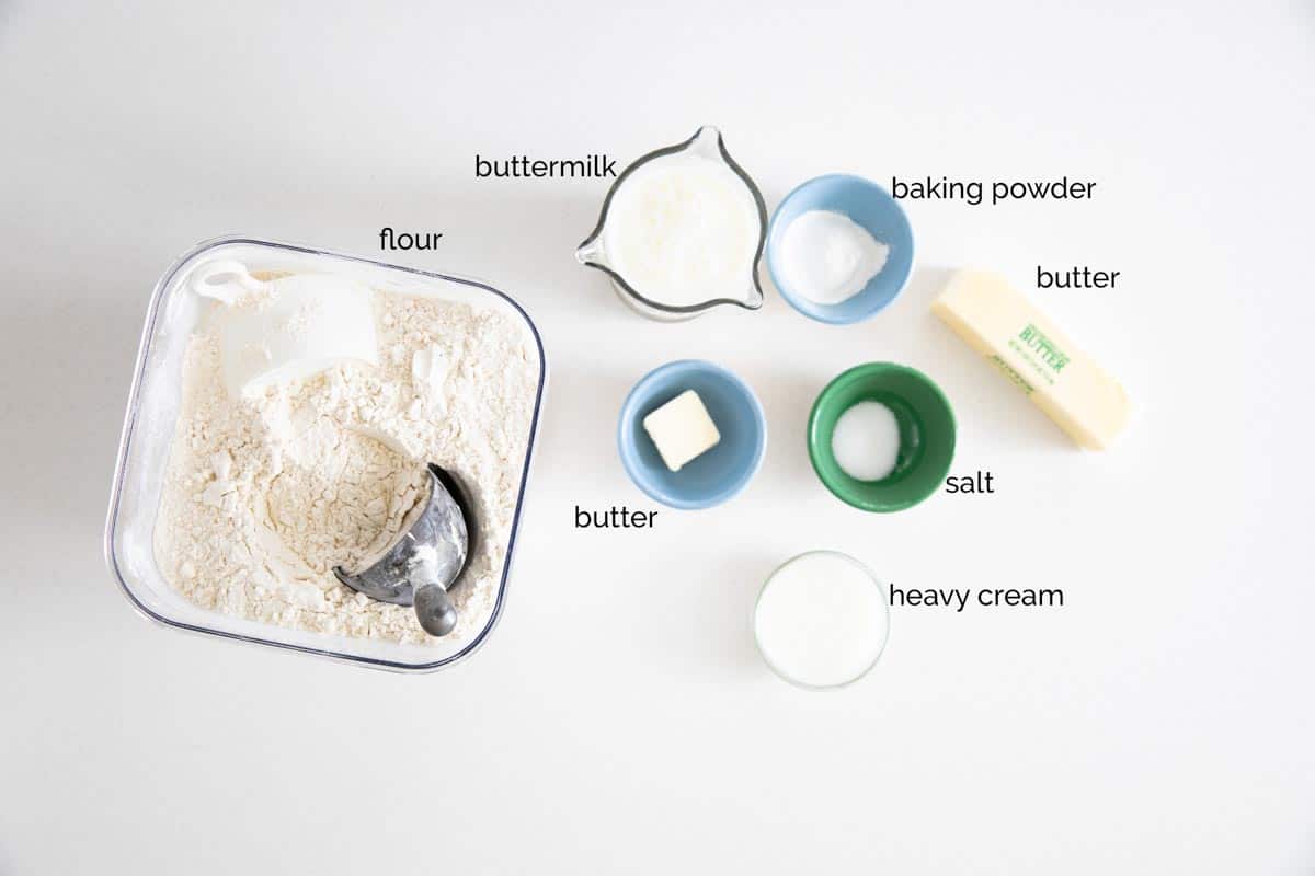 ingredients needed to make buttermilk biscuits