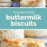 Buttermilk Biscuits with text in the middle