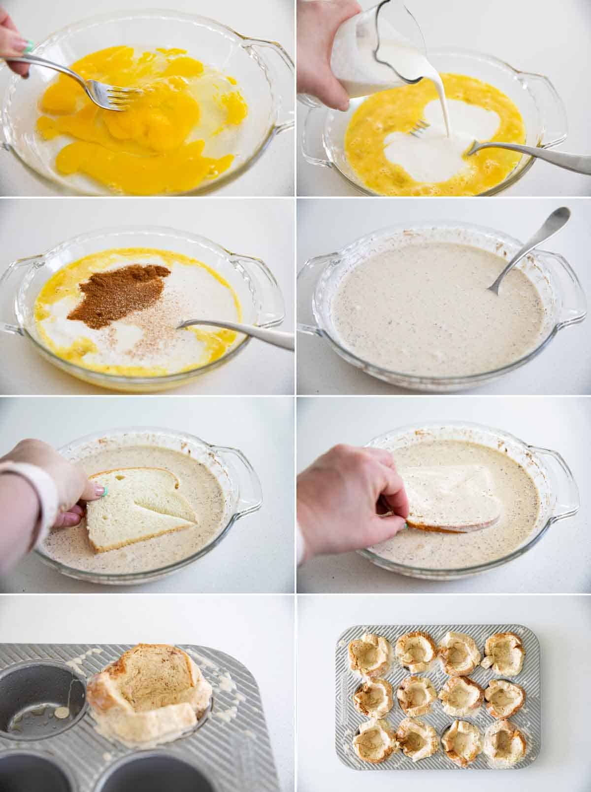 steps to make french toast cups