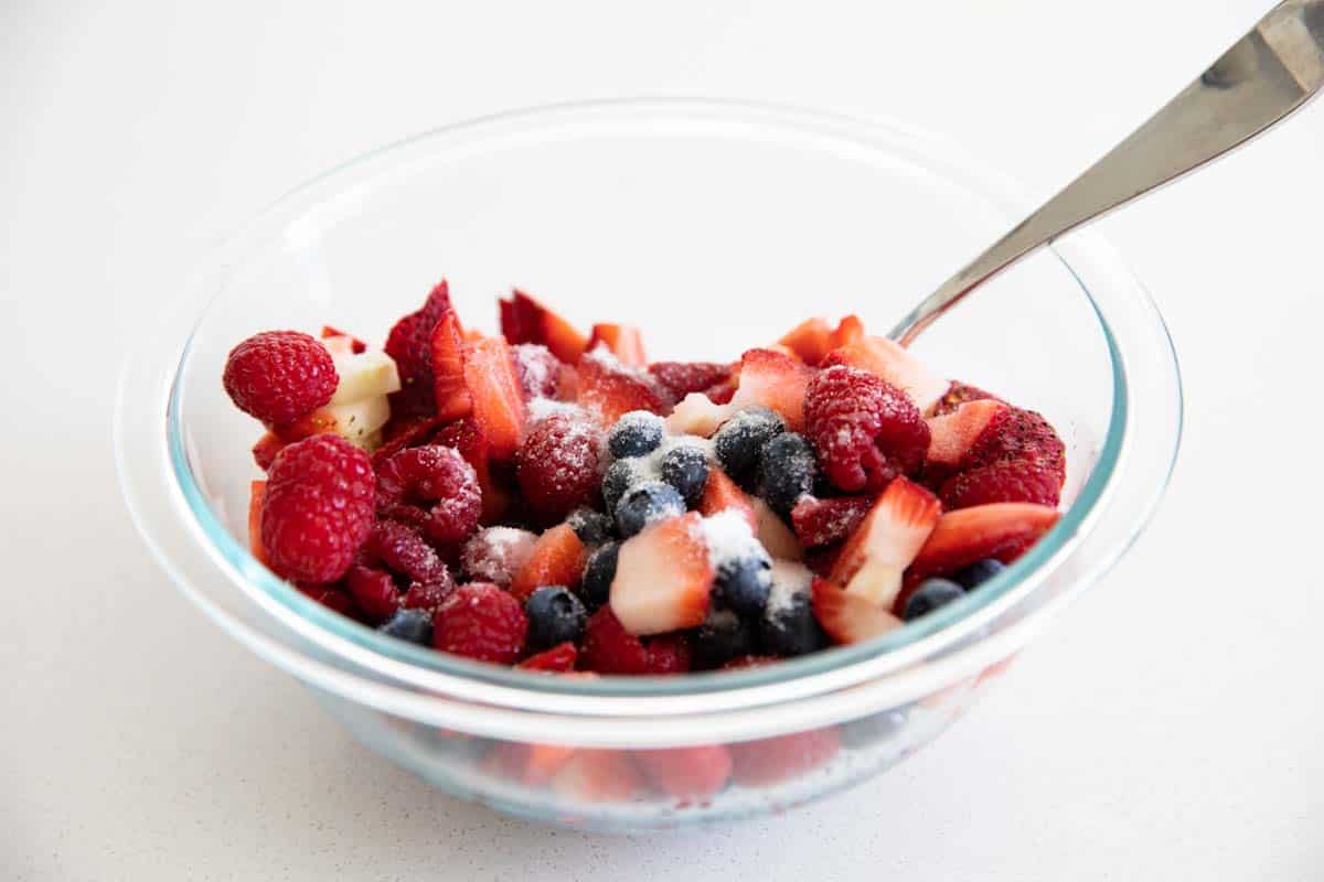 fresh berries sprinkled with sugar