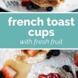 French Toast Cups with text in the center