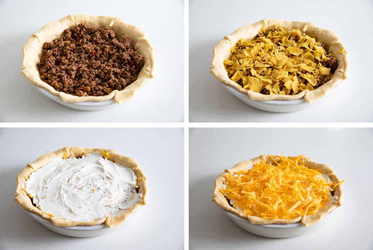 steps for filling taco pie