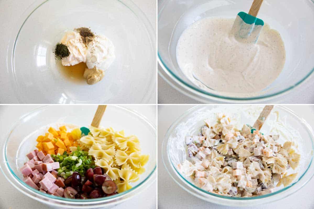 steps to make bow tie pasta salad