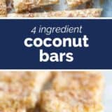 4 Ingredient Coconut Bars with text in the center