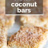 Coconut Bars with text overlay