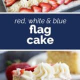 Flag Cake with text in the middle