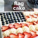 flag cake with text overlay