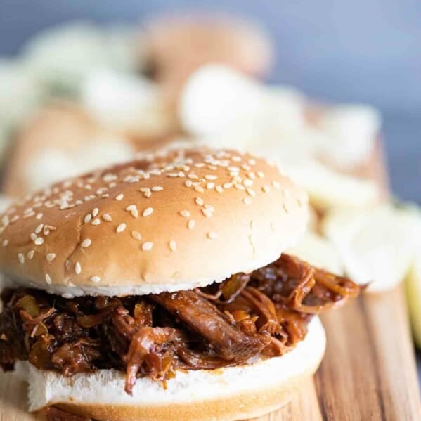 slow cooker bbq beef on a bun