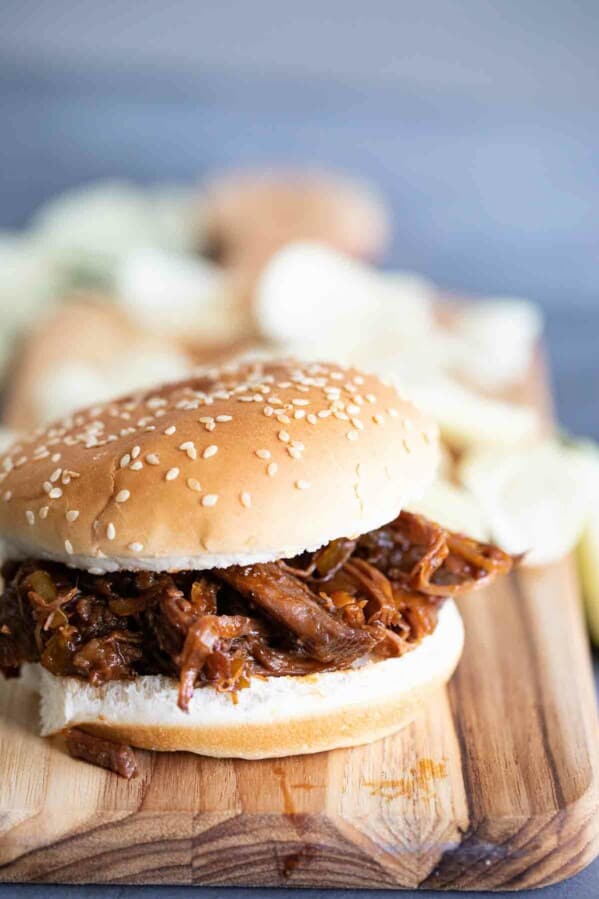 slow cooker bbq beef on a bun