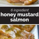 Honey Mustard Salmon with text in the middle