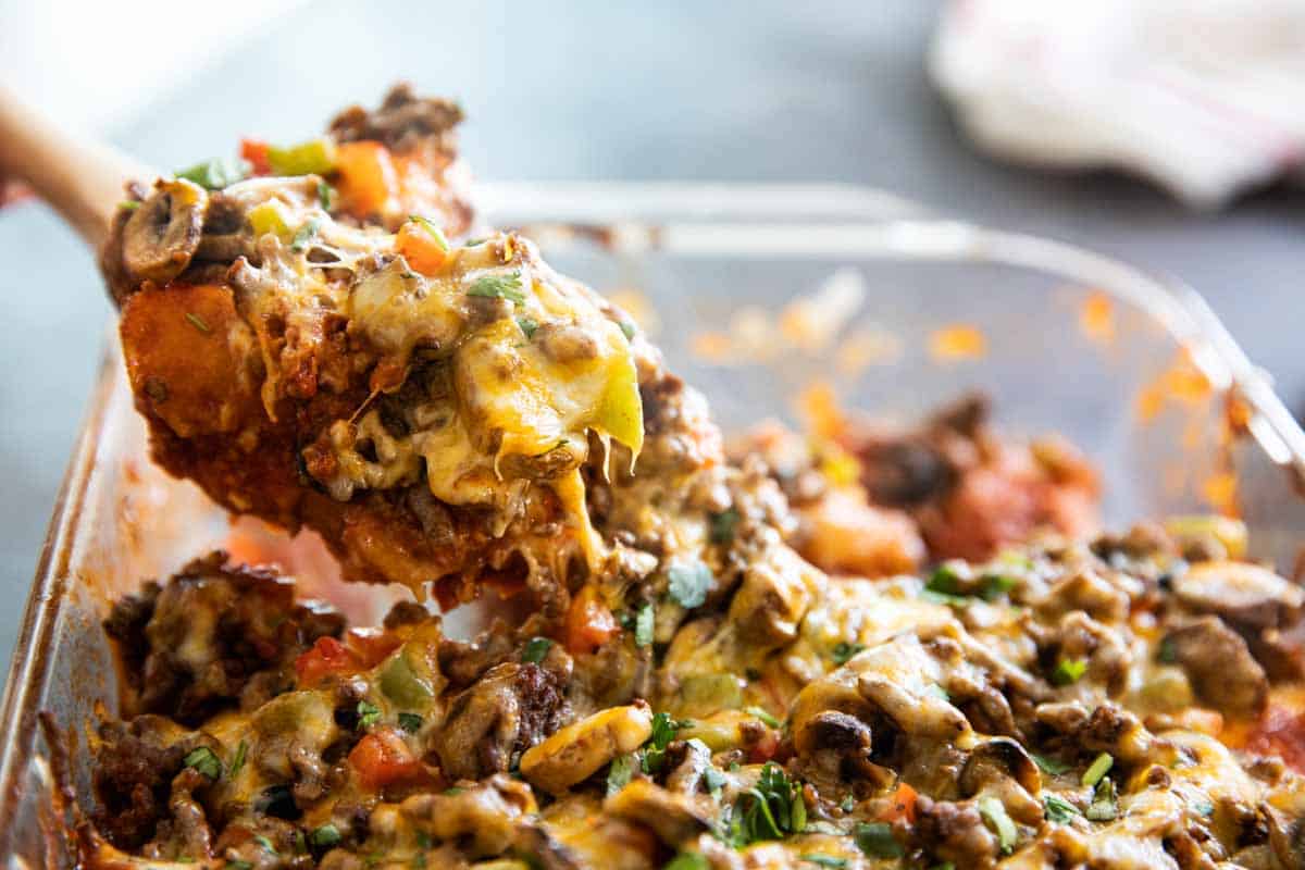 dishing out taco casserole