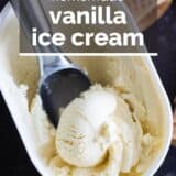 vanilla ice cream with text overlay