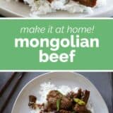 Mongolian Beef with text in the center
