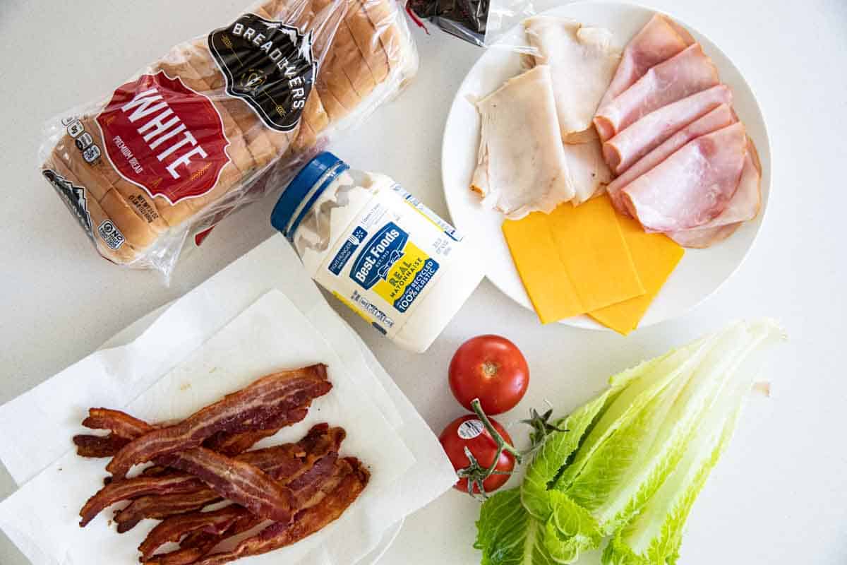 ingredients to make club sandwiches