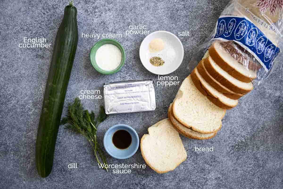 ingredients for cucumber sandwiches recipe