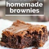 homemade brownies with text in the middle