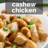 Instant Pot Cashew Chicken with text overlay