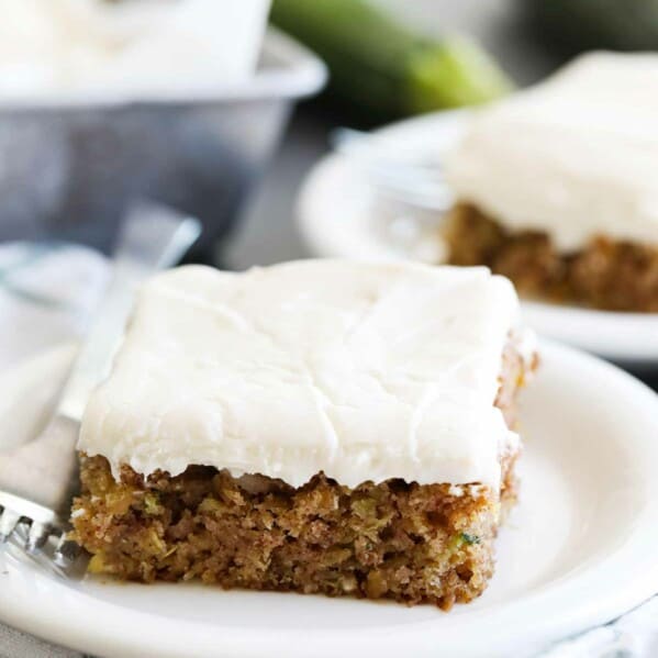 slice of Zucchini cake on a plate