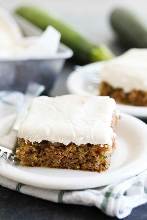 slice of Zucchini cake on a plate