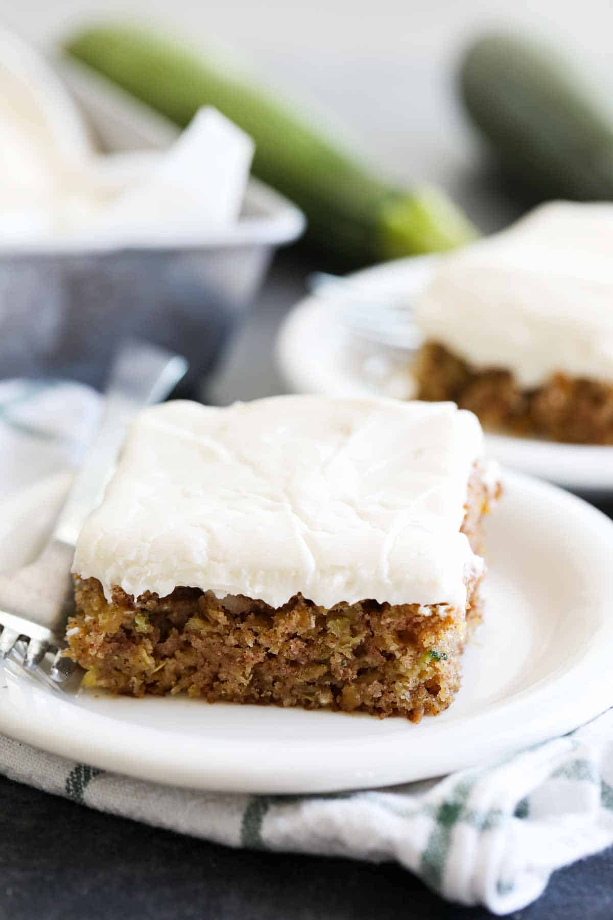 slice of Zucchini cake on a plate