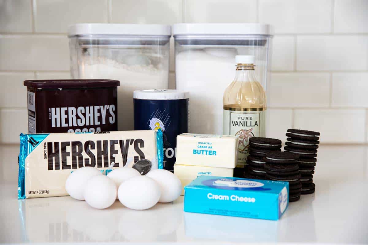 Ingredients needed for Oreo Brownies