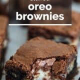 Oreo Brownies with text overlay